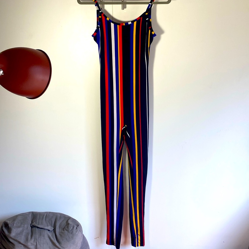Striped colorful jumpsuit bodysuit leggings